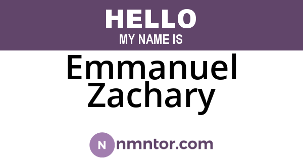 Emmanuel Zachary