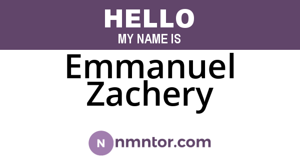 Emmanuel Zachery
