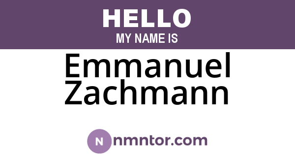 Emmanuel Zachmann
