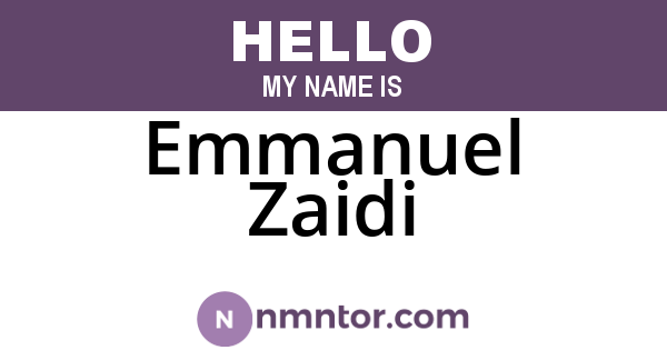 Emmanuel Zaidi