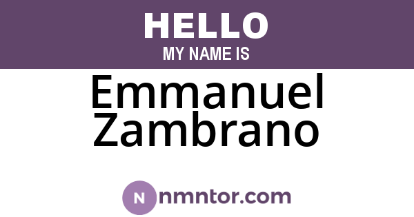 Emmanuel Zambrano