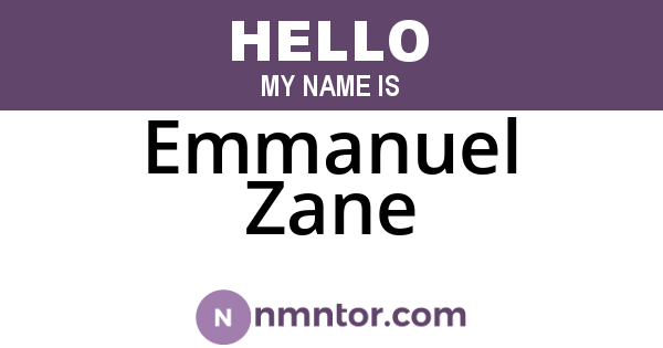 Emmanuel Zane