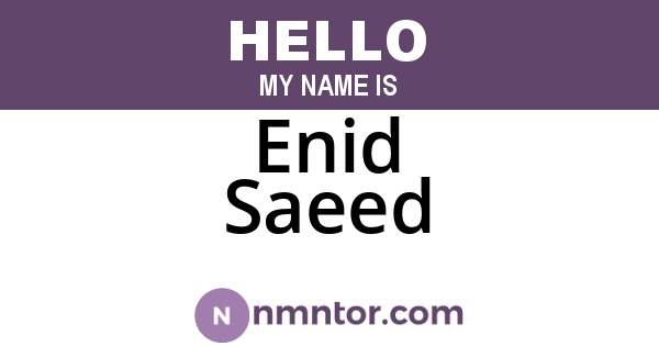Enid Saeed