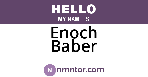 Enoch Baber