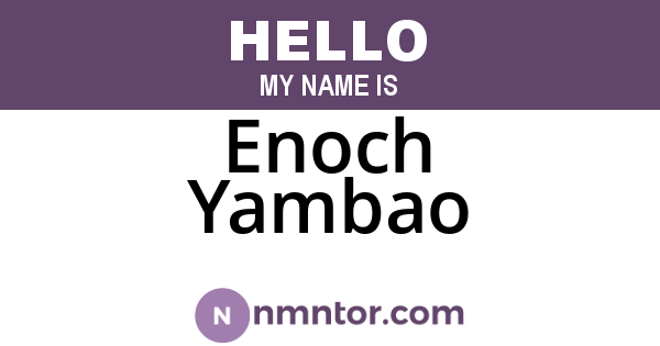 Enoch Yambao