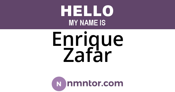 Enrique Zafar