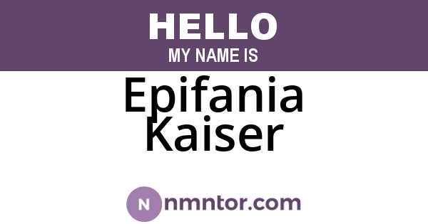 Epifania Kaiser