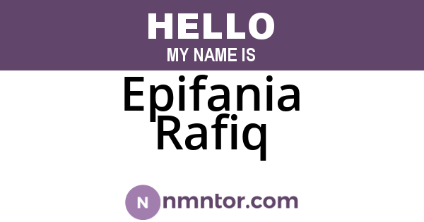 Epifania Rafiq