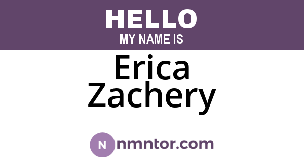 Erica Zachery