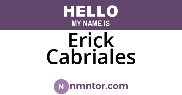 Erick Cabriales