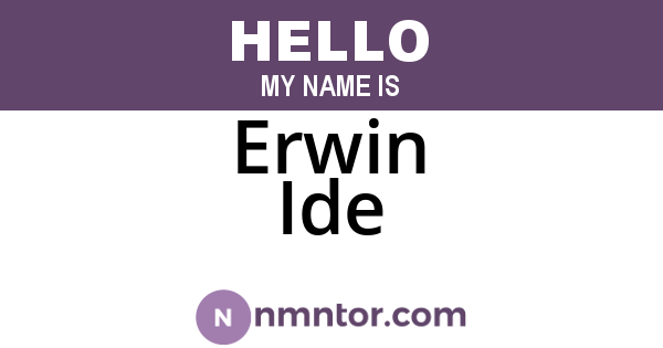 Erwin Ide