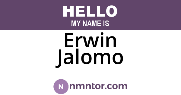 Erwin Jalomo
