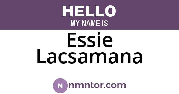 Essie Lacsamana