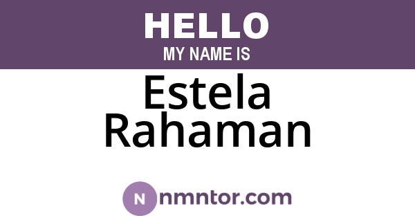 Estela Rahaman