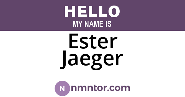 Ester Jaeger