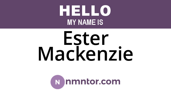 Ester Mackenzie