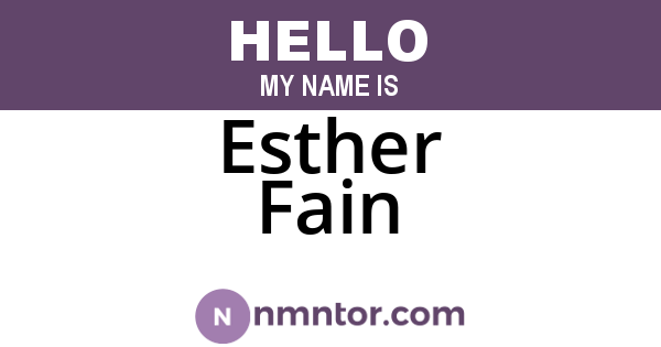 Esther Fain