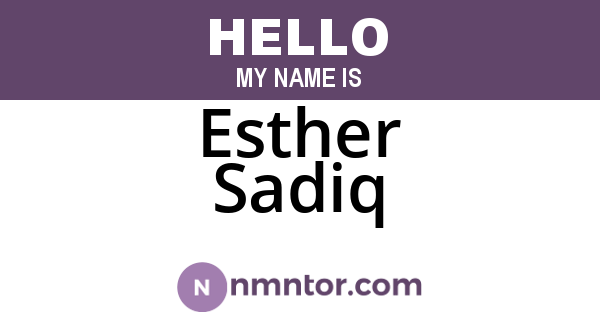 Esther Sadiq