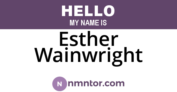 Esther Wainwright