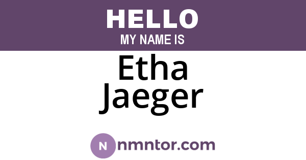 Etha Jaeger