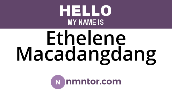 Ethelene Macadangdang