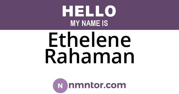 Ethelene Rahaman