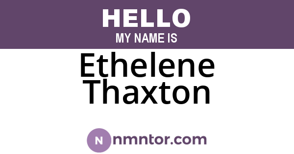 Ethelene Thaxton