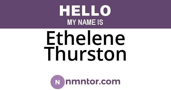 Ethelene Thurston