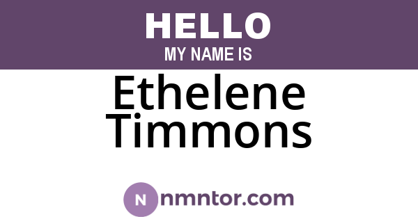Ethelene Timmons