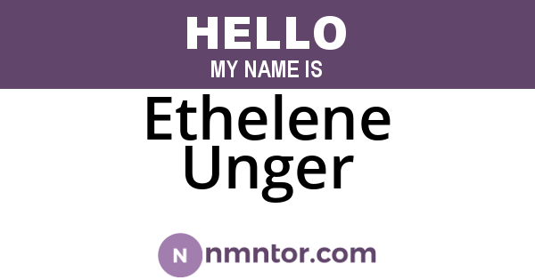Ethelene Unger