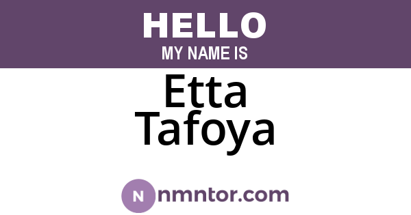 Etta Tafoya