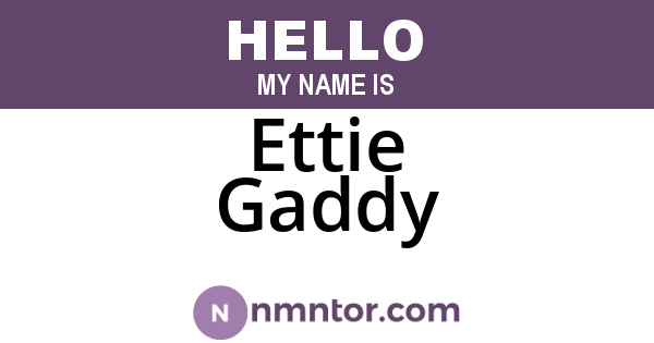 Ettie Gaddy