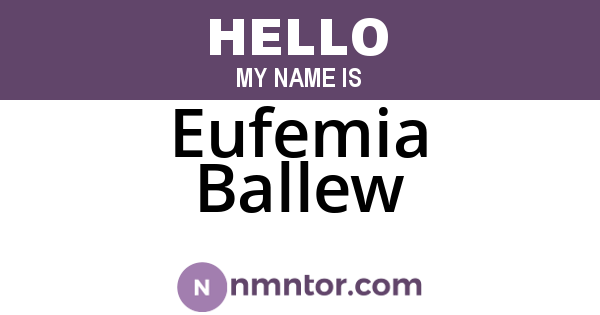 Eufemia Ballew