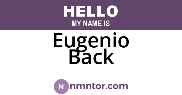Eugenio Back