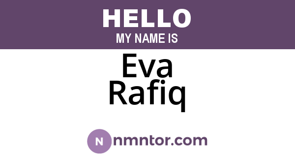 Eva Rafiq