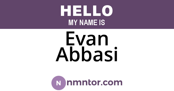Evan Abbasi