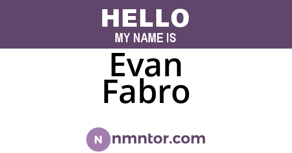 Evan Fabro