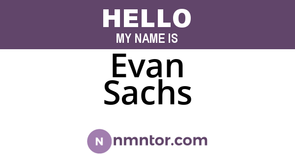 Evan Sachs