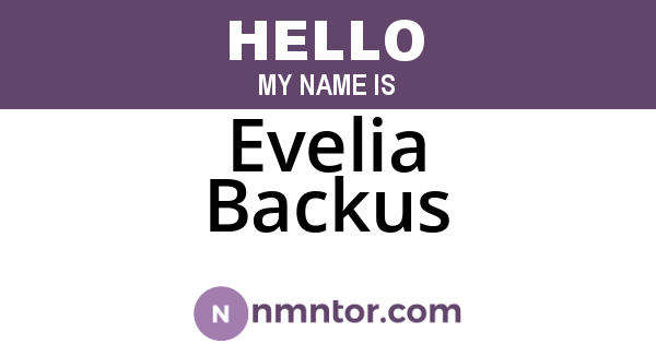 Evelia Backus
