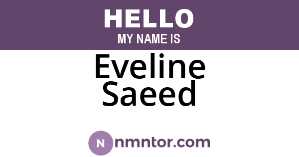 Eveline Saeed
