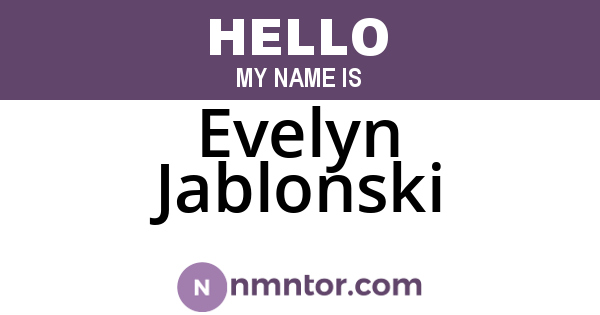 Evelyn Jablonski