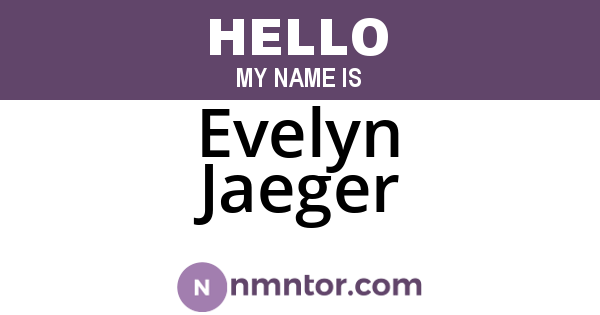 Evelyn Jaeger