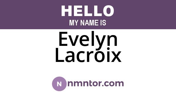 Evelyn Lacroix