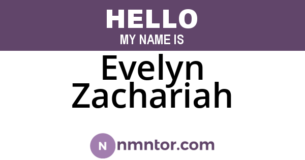 Evelyn Zachariah