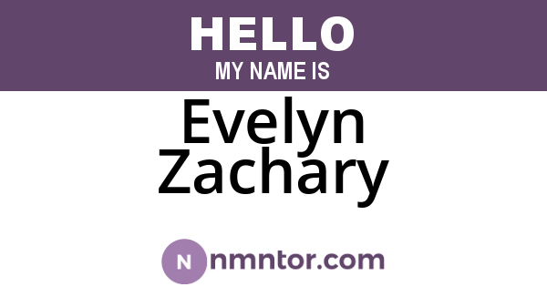 Evelyn Zachary