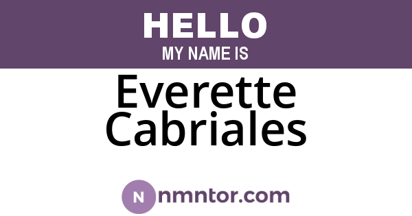 Everette Cabriales