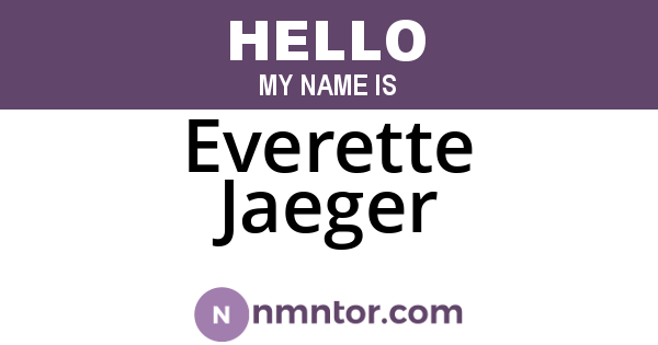 Everette Jaeger