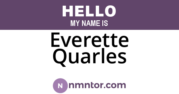 Everette Quarles