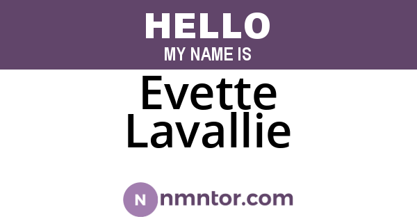 Evette Lavallie