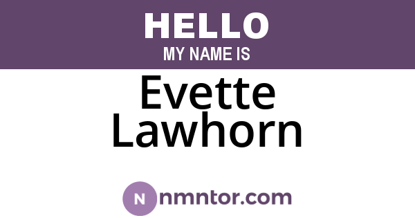 Evette Lawhorn